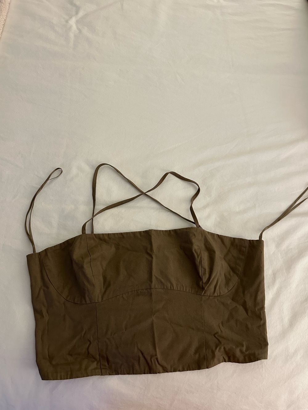 Zara Olive Brown Cropped Top